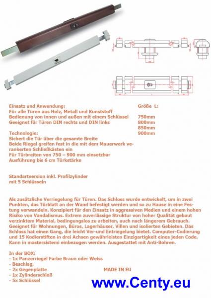 Ckey armored bolt cylinder cross bolt Codkey armored bolt lock door security closer