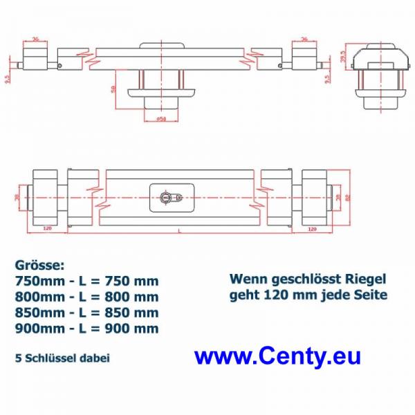 Ckey armored bolt cylinder cross bolt Codkey armored bolt lock door security closer